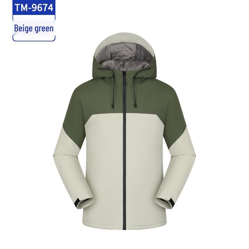 Customized Windproof Hooded Work Jacket with Logo and Embroidered Graphics