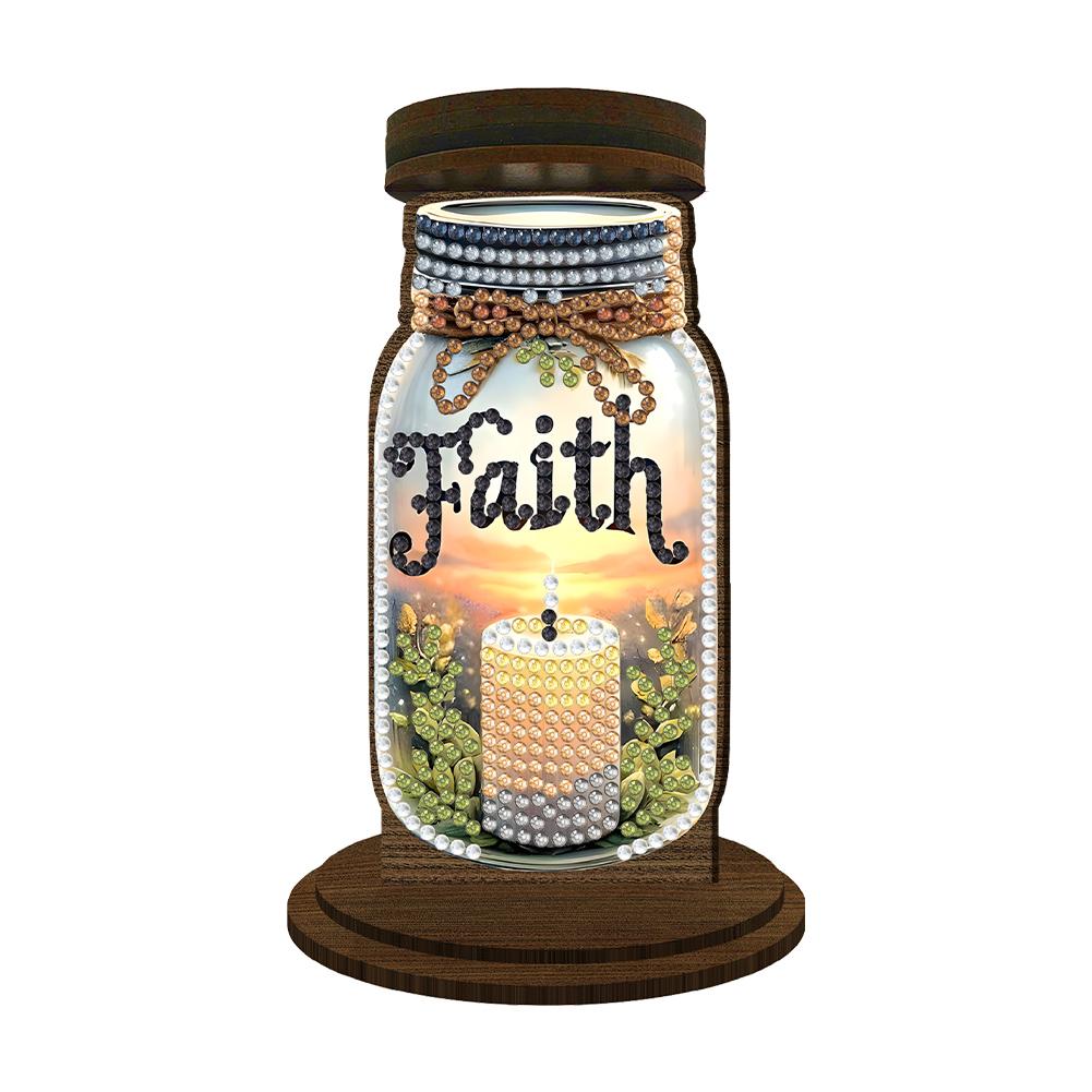 Wooden Exquisite Pattern Mosaic Rhinestone Drawing Candlestick Decor 5D DIY Diamond Painting Candlestick for Home Office