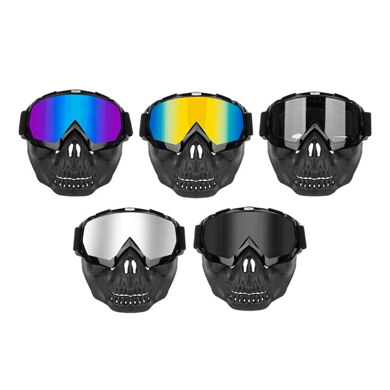Winddichte Motorradbrille Abnehmbare Gesichtsmaske Bequeme Atmungsaktive Gesichtsbedeckung Perfekt für Motorradabenteuer