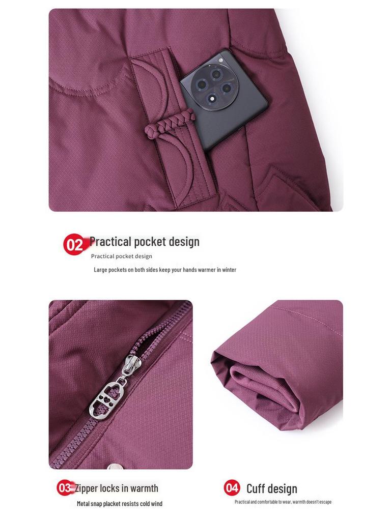 Brand Mom 2025 Women's Short Winter Coat: Thick Warm Duck Down, Loose Fit, Chinese Style