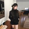 Black High-end Woolen Coat Women's Autumn and Winter New Woolen Coat Small Hepburn Temperament Short
