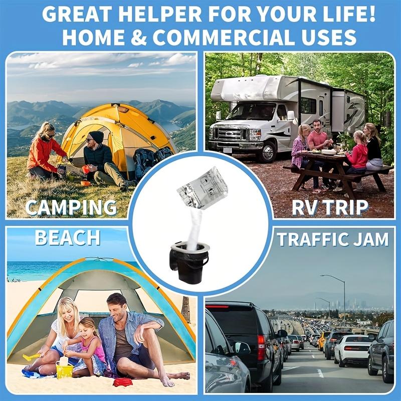 55pcs Portable Toilet Gel Packets for Outdoor Camping - Absorbent, Odor-Seal & Portable - Perfect for Hiking, Camping, and Outdoor Adventures