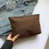 Strawberry Printed Corduroy Cosmetic Bag, Fashionable Toiletry Pouch for Women Travel, Gym, Vacation Organizer with Secure Zipper