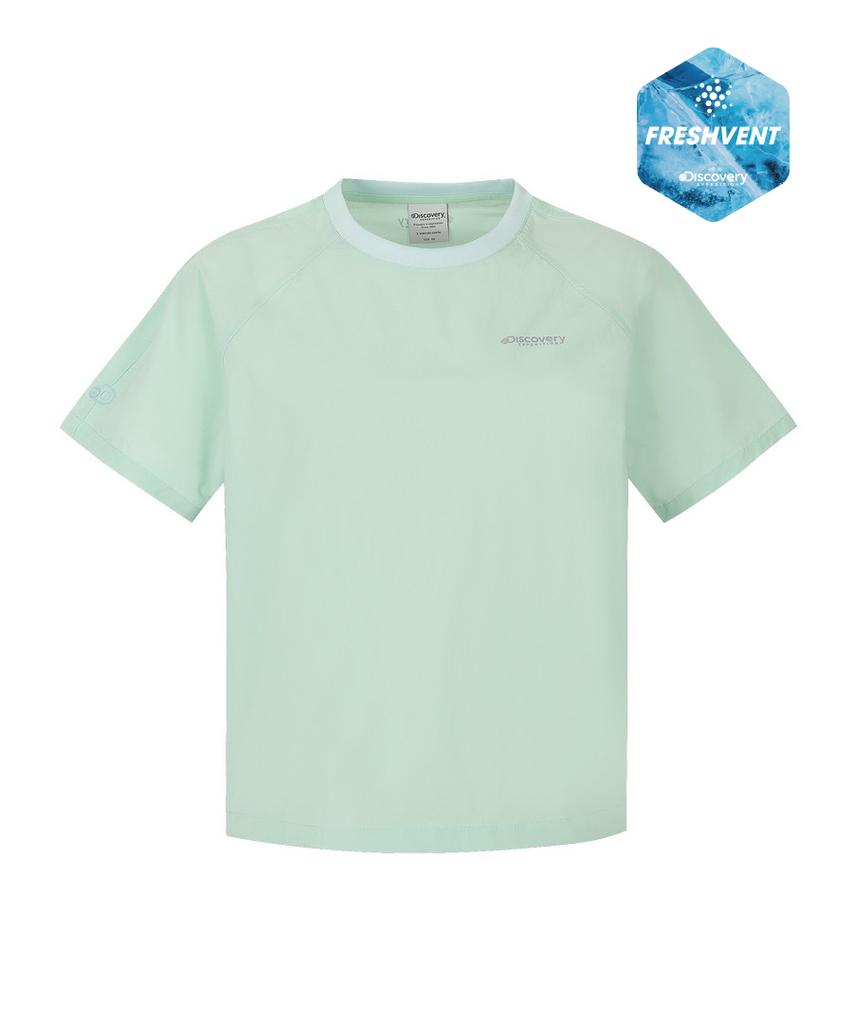 DISCOVERY EXPEDITION Women'S Freshvent Raglan Woven Short Sleeve T-Shirt (L/Mint)