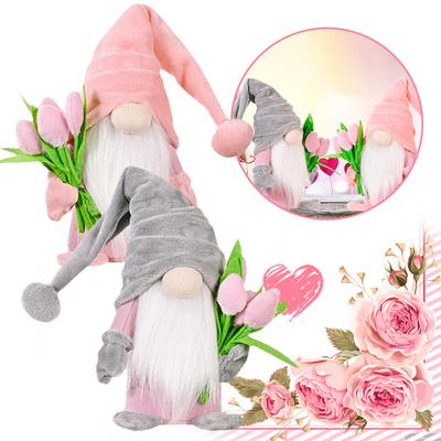Set di Due Nani Senza Faccia di Peluche Creativi, Ornamenti Nani Colorati in Piedi per Decorazioni Festive per la Casa