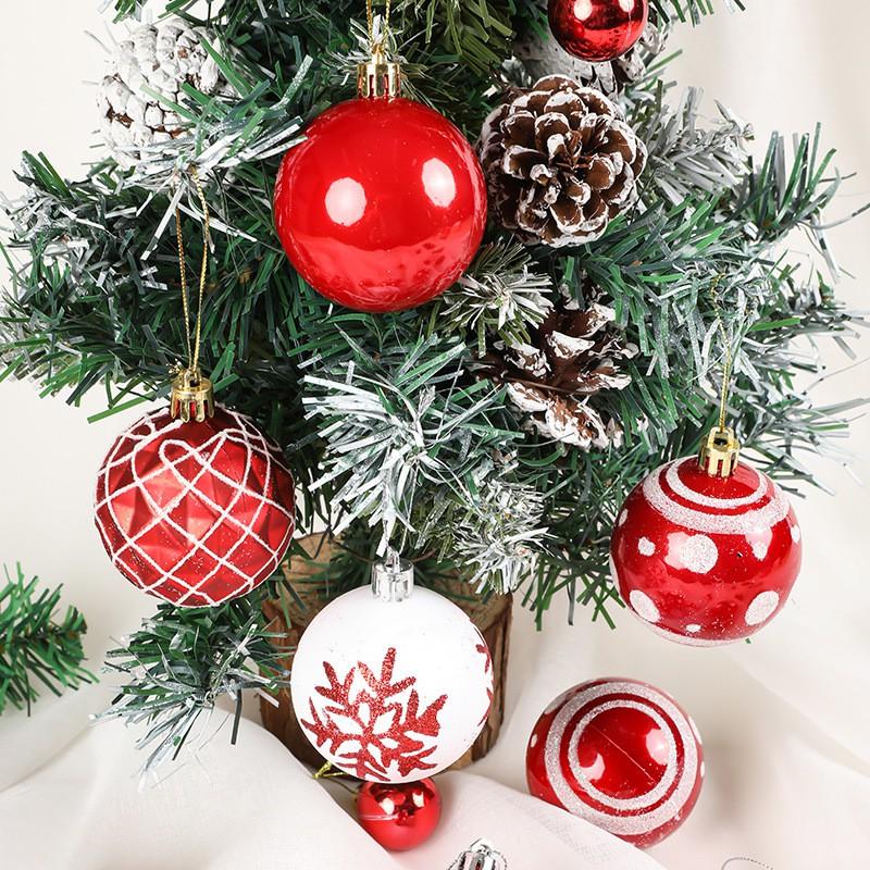 36pcs Christmas Tree Decorations Shiny PVC Ornament Balls Hanging Decor Holiday Party Home Xmas Display