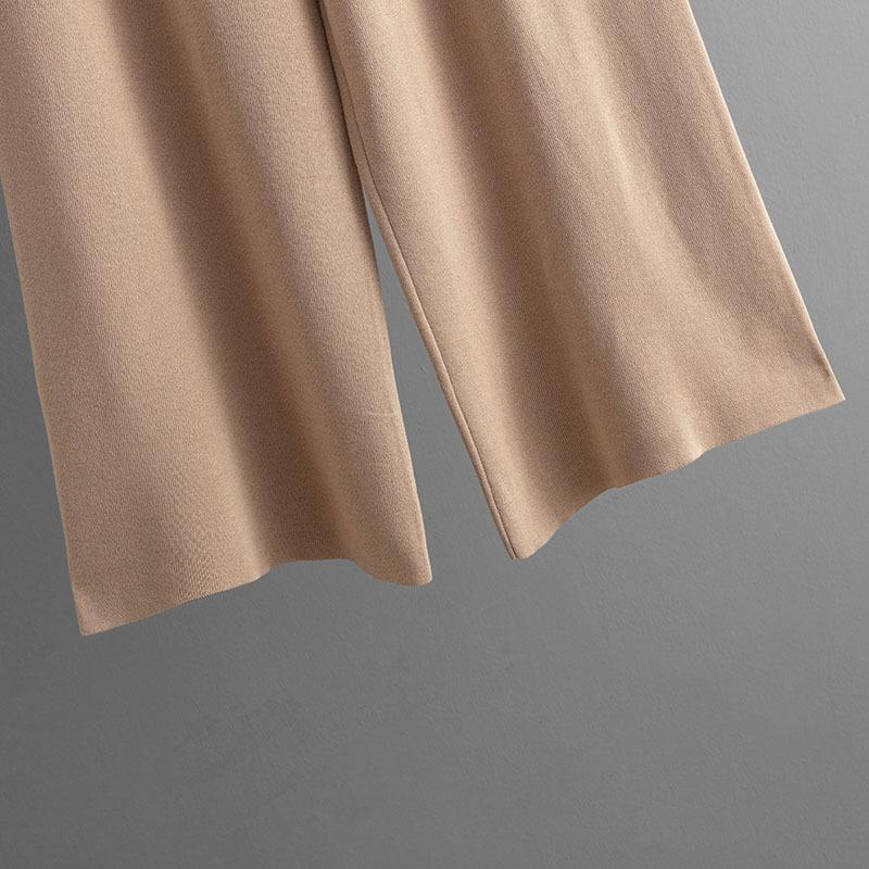 HNXC Women's Plate-size Set, A Loose and Slimming Women's Knitted Sweater, High-waisted and Wide-leg Trousers, A Fashionable Two-piece Set