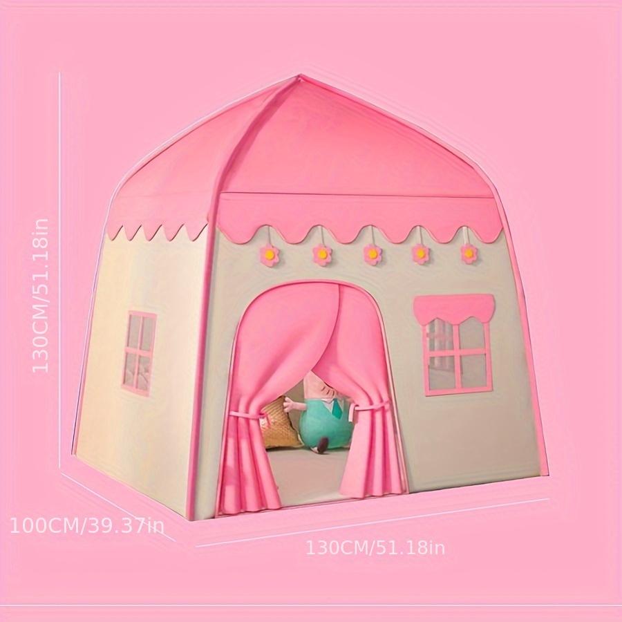 Růžový květinový princeznovský stan - velký herní domeček pro děti, pro vnitřní i venkovní použití, fantazijní hra, tematické hraní pro chlapce a dívky