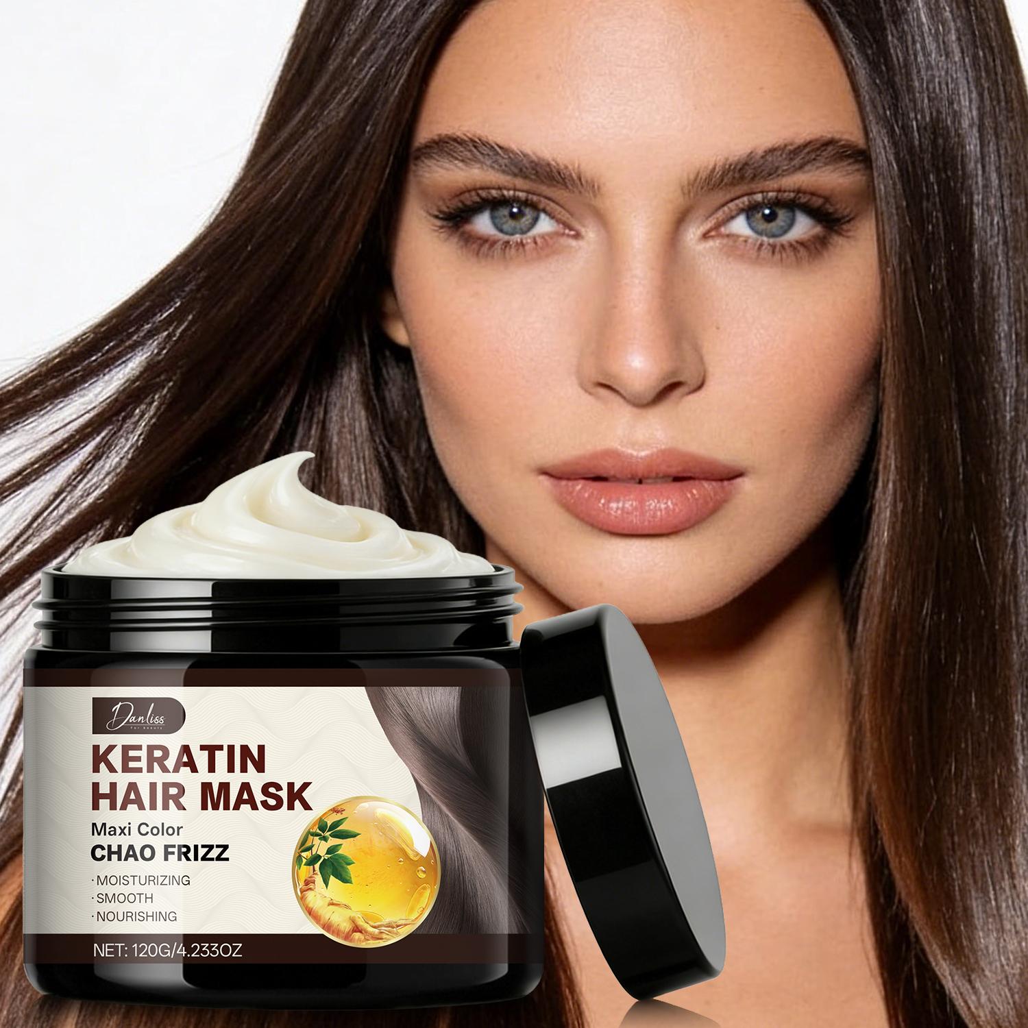 Кератиновая маска для волос - Глубокое кондиционирование для волос - Увлажняющая, разглаживающая и питательная - Предотвращает будущие повреждения - Подходит для всех типов волос, 120 г