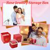 Automatic Rotating Jewelry Box With Rounded Corners, Rose-shaped Jewelry Storage Box, Birthday Gift Box