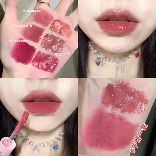 CACE Double Head Lesk na rty Sexy Red Lip Makeup Lip Mud Mirror Vodní lesk Lip Glaze Matná rtěnka Voděodolná korejská kosmetika