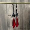 Vintage Black Bat Red Crystal Gothic Earrings Woman Luxury Jewelry Elegant Woman Gift Dangle Earrings Valentine's Halloween