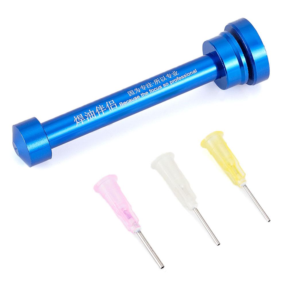 Aluminiumlegierung Schubstange + 3 Stück Nadeln BGA Lotverstärker Paste Flussmittel Antrieb Schweißen Löten Öl Schieber UV Lötmaske Tinte