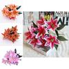 Elegant 45cm 10 Heads Artificial Stargazer Lilies Chic Silk Flower Bouquet For Weddings