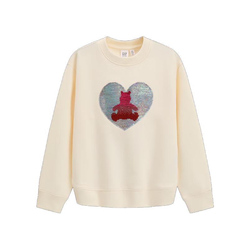 GAP Girls Reversible Sequin Bear Fleece Sweatshirt 150/72