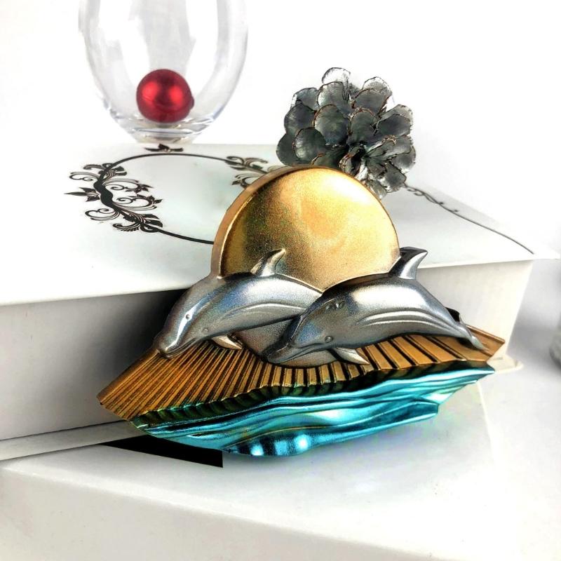 Sun Dolphin Resin Mold Semi-stereoscopic Silicone Molds Epoxy Casting Mould for Wall Hanging Mount Decor DIY Crafts