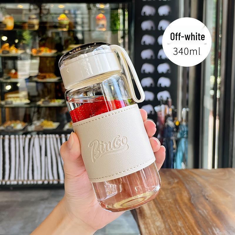 Portable Cute Glass Water Cup with Lid - Stylish Summer Tea Brewing Mug