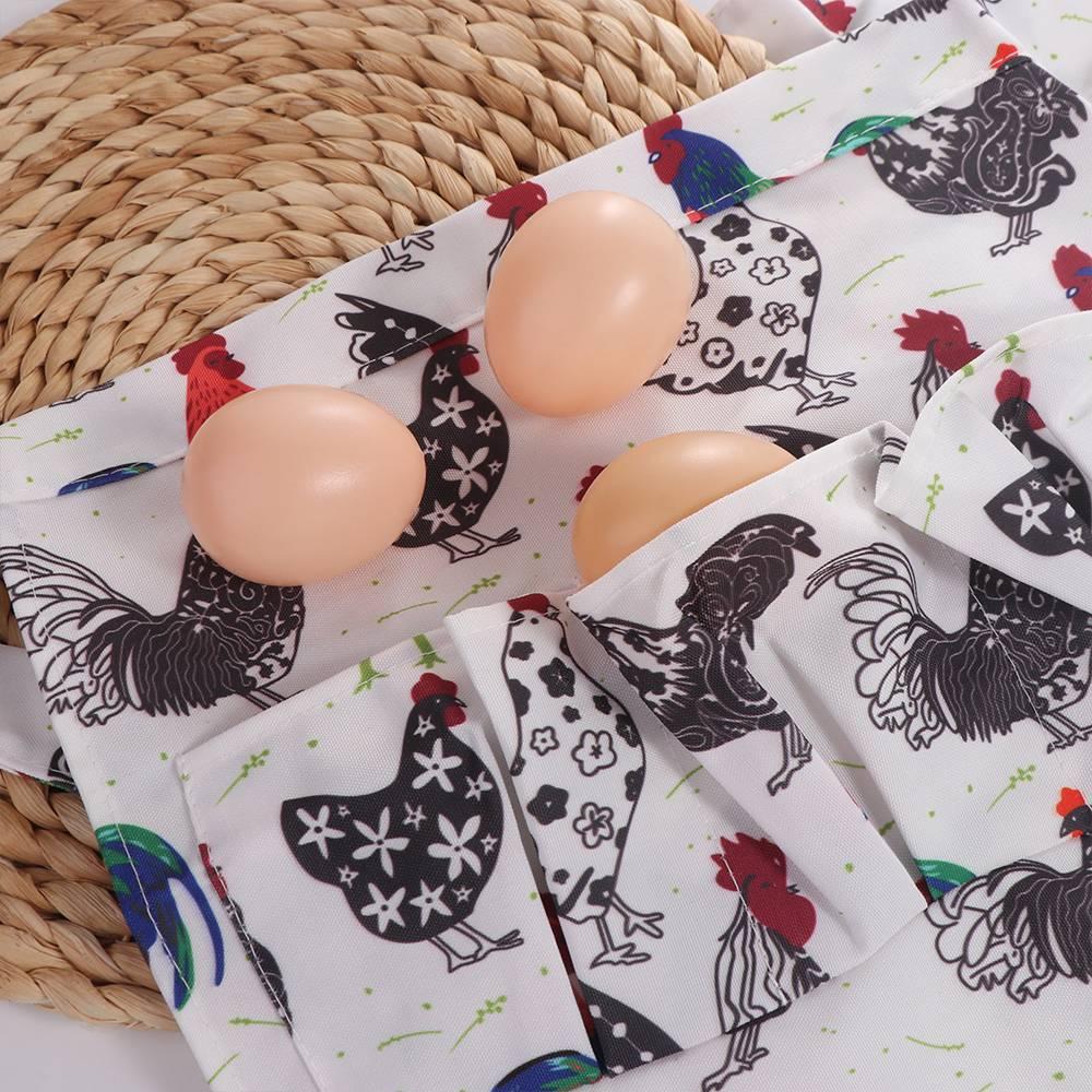Chicken Pattern Chicken Farm Work Aprons Cloth Egg Collecting Harvest Apron  Kitchen