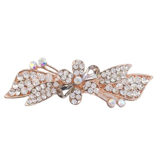 Fashion Women Rhinestone Hair Clip Flower Barrettes Hairpin Spring Headwear