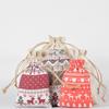 12pcs Linen Drawstring Bag Christmas Gift Apple Packaging Candy Decoration Storage Bag Drawstring Bag