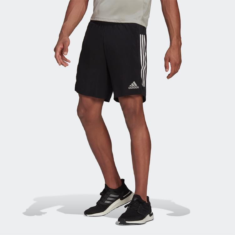 Adidas Reflective Logo Stripe Loose Athletic Shorts Men Shorts Black GQ9352