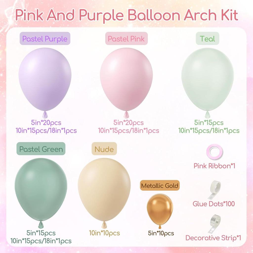 Retro Macaron Latex Balloon Garland Set for Celebrations and Parties
