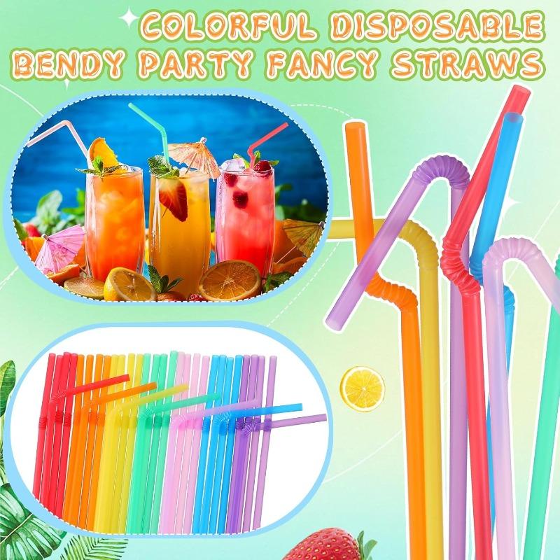 100-3000Pcs Multicolor Drinking Straws Rietjes Milk Tea Bar Party Wedding Kitchen Home Accessories Beverage Straw Wholesale