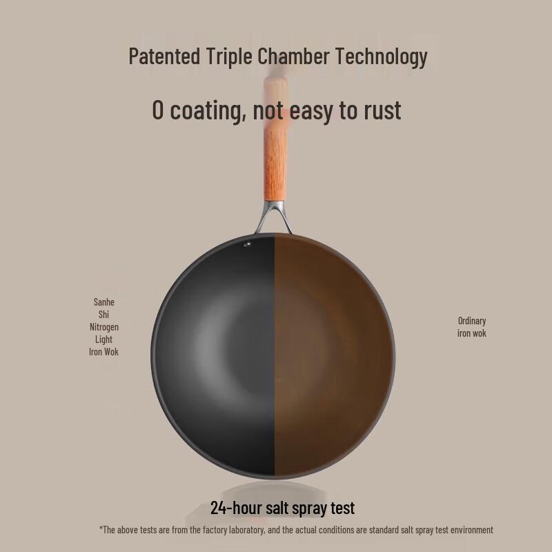 Sanhe Nitrided Lightweight Iron Wok