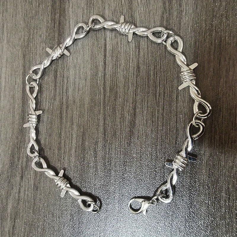 Hip-hop Gothic Punk  Small Wire Brambles Iron Unisex Choker Bracelet Women Style Barbed Wire Little Thorns Bracelet Choker Gifts