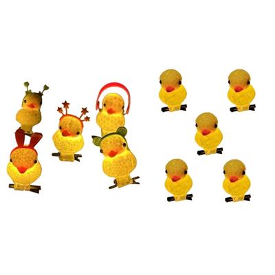 5pcs Glowing Yellow Duck Hairpins Fun Animal Hair Decoration for Hairstyles Weddings Birthdays Party Hairpieces Ornament