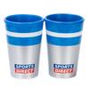 Sport Direct Logo Plastic Striped Cup (Pack of 2)