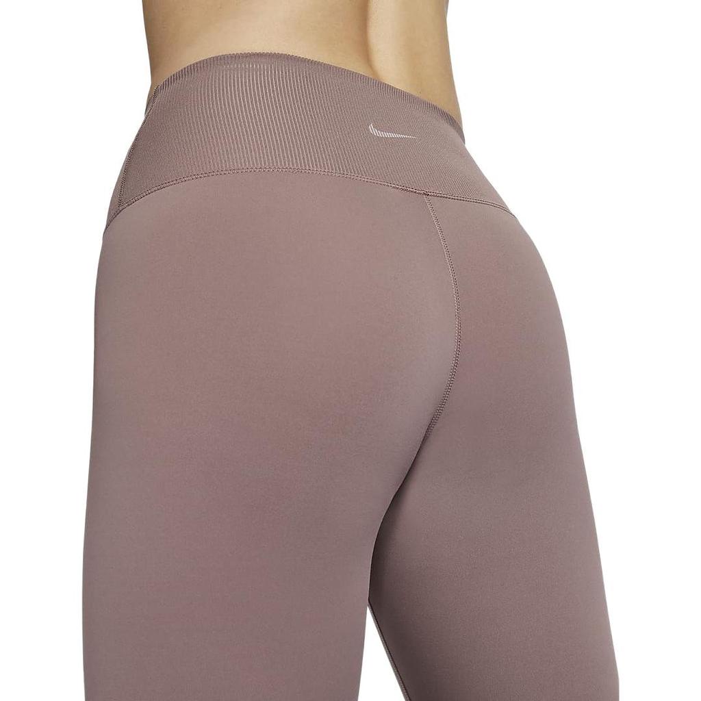 Nike One Rib Solid Color Simple Quick-Dry High-Waisted Nine-Point Tight Sports Leggings Women leggings Smoke-Gray Purple Red FN4972-208