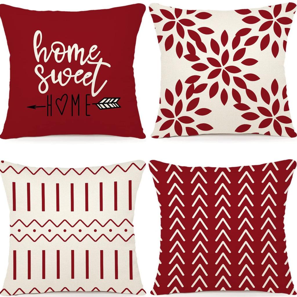 Moderne Sofakissenbezüge für Erkerfenster, Outdoor-Kissen-Set aus Leinenstoff