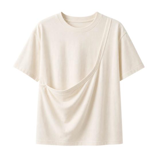 Solid Color T-shirt Women Pet Pouch T-Shirt, Dog Cat Carrier Short Sleeve Shirt for Hands Free Carrying Clothing Summer, Loose Casual Crew Neck