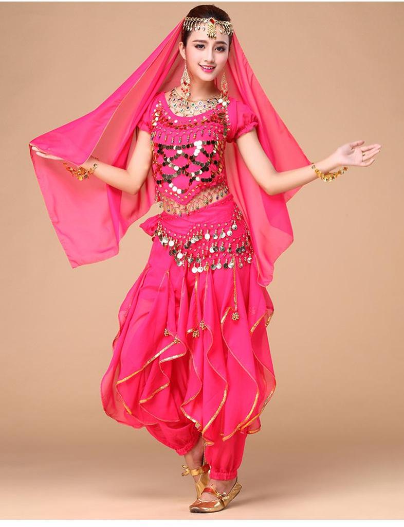 Y Belly Dance Set: Indian Dance Costume for Stage & Practice - Women's Rotating Performance Wear.