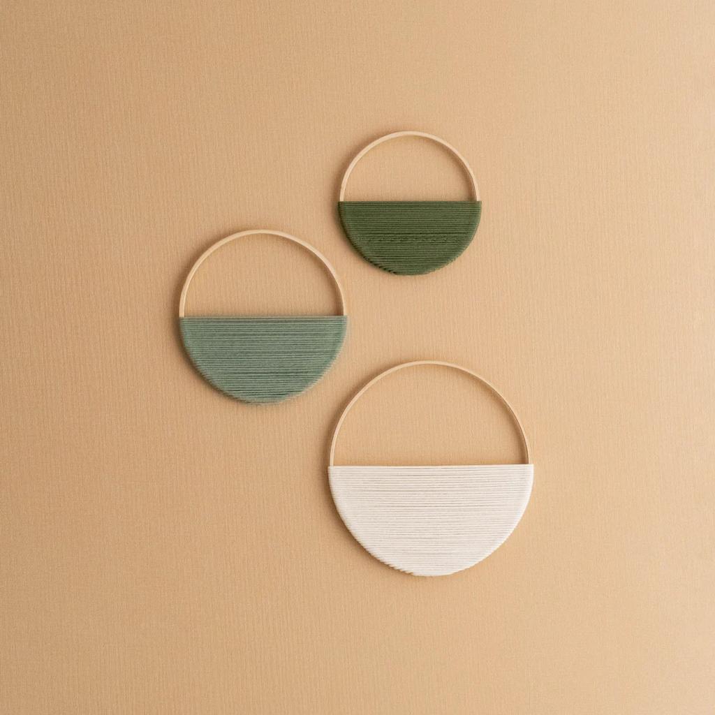 3 st/set Böhmisk Stil Rund Bambucirkel Väggupphängning Handgjord Väv Tapestry Väggdekorationer Heminredning DIY Geometriska Former