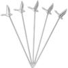 Honbay 5PCS Reble Stainless Steel Cocktail Picks Fruit Food Hamburger Toothpicks Cupcake Toppers Sandwich Appetizer Decorative Skewers Drink Garnish