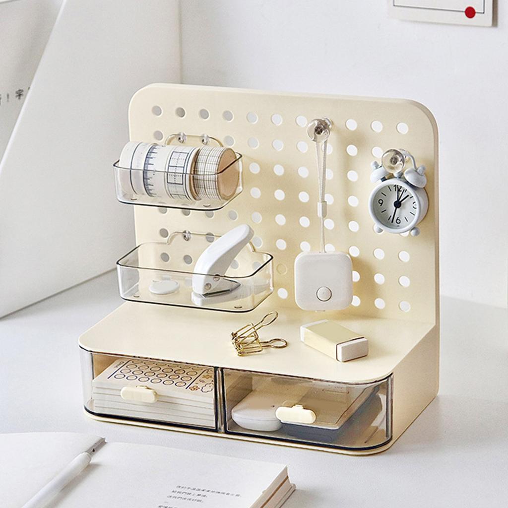 Pegboard Desktop   Simple Multifunctional Plastic Storage Rack with Drawers for Stationery Headbands