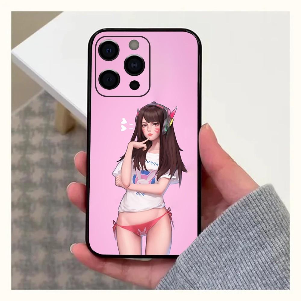 

Game O-Overwatchs-DVA Phone Case For Apple iPhone 15,14,13,12,11,Pro,X,XS,Max,XR,Plus,Mini Soft Black Cover iPhone11
