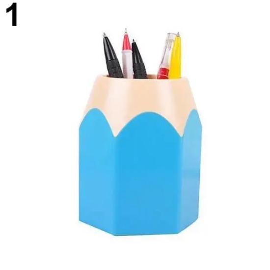 Pencil Shaped Make Up Brush Pen Holder Pot Office Stationery Storage Organizer School Supplies for kids Pens Holder
