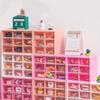 1pc-New Transparent Girl Pink Table Top Leather Band Hair Ornament Small Items Large Capacity Compartment Drawer Storage Box