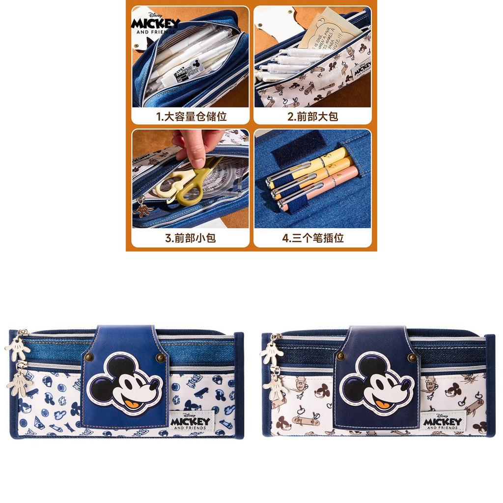Mickey Mouse Vintage Style Multifunctional Stationery Bag With Polyester Fabric For Teens