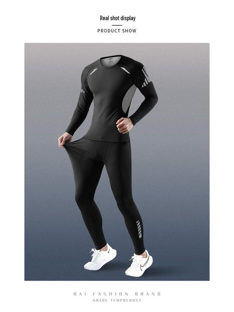 Men's Quick-Dry Thermal Suit: Tight-Fitting Running Fitness Base Layer for Winter & Autumn