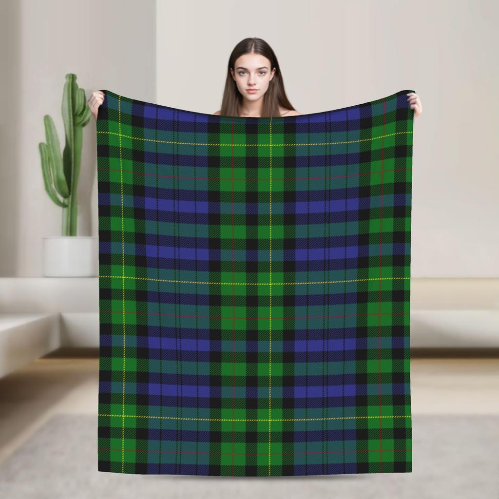 Christmas Brodie Dress Tartan Plaid Blanket Flannel Summer   Multifunction Soft Throw Blankets for Bedding Car Bedspread