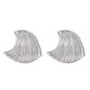 Exaggerated Gold Color Heart Oval Earrings For Women Metal Earing Jewelry Trending Irregular Wrinkled Geometric Earrings
