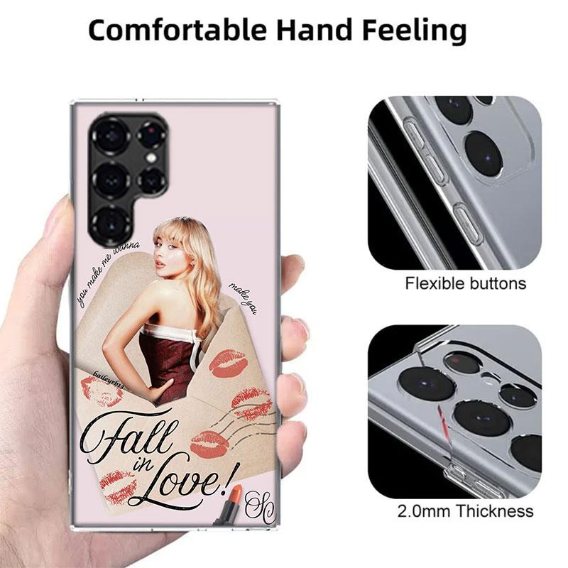 Singer S-Sabrina C-Carpenter Capa Phone Case For Samsung S26 Ultra S25 Edge Galaxy S23 S21 S20 S24 FE S22 S10 Plus Cover Clear T
