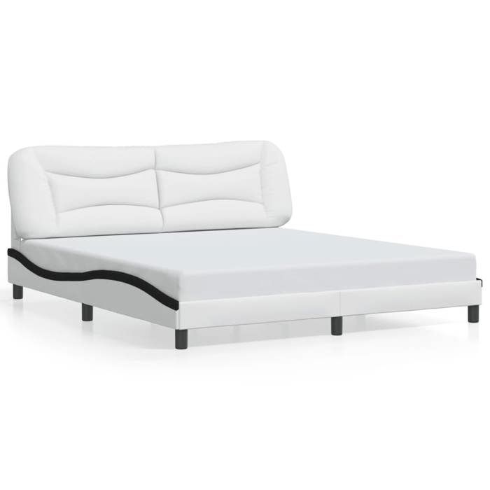 VidaXL Cadre de Lit avec Tête de Lit, Lit Rembourré, Sommier à Lattes, Lit Double, Lit Adulte de Chambre à Coucher 3208022