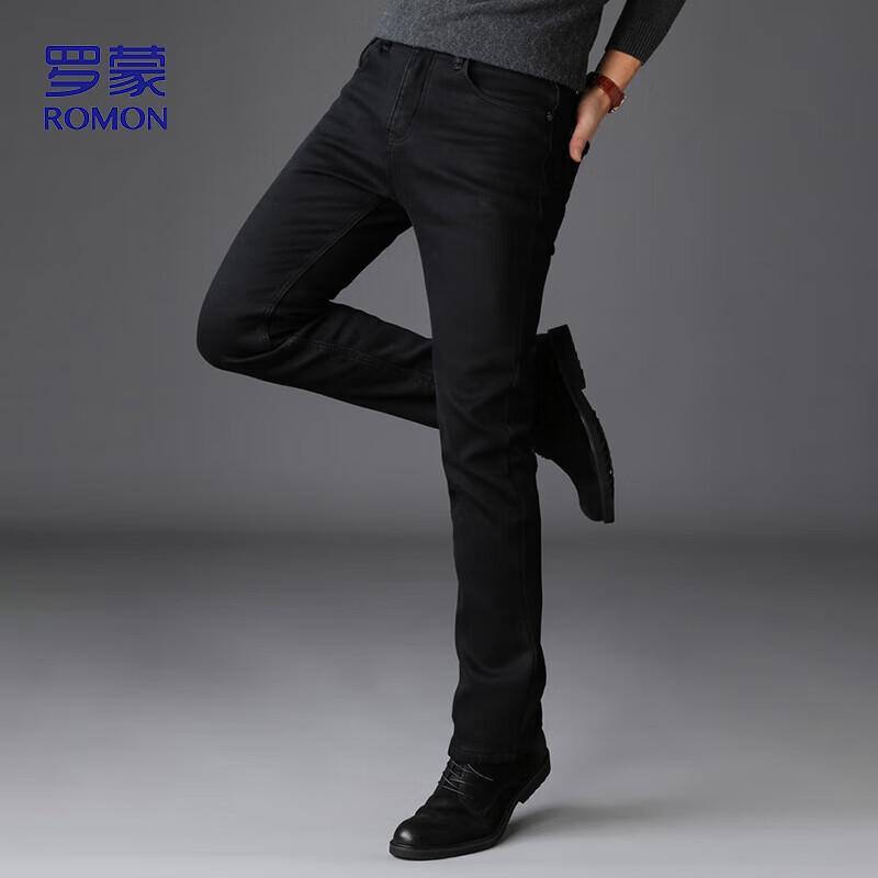 Romon Men's Stretch Straight-Leg Jeans