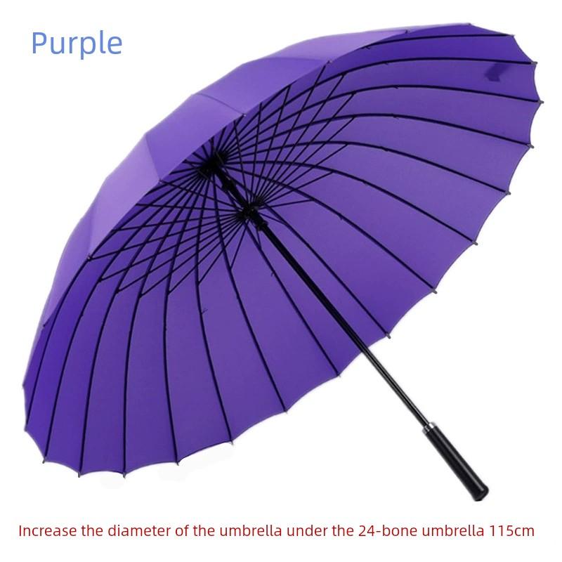 24-Rib Waterproof Umbrella with Curved Handle, Straight Pole, Impact-Resistant Fabric, Safety Umbrella, Automatic Promotional Umbrella, Rainbow
