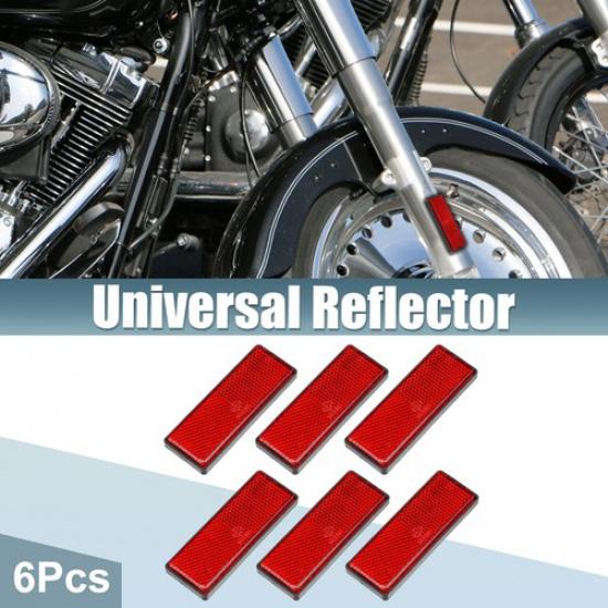 6pcs Rectangular Safety Spoke Reflective Reflector for Motorcycle Bicycle Red